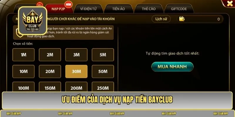 nạp tiền bayclub