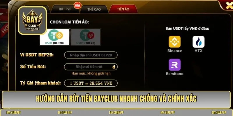 rút tiền bayclub