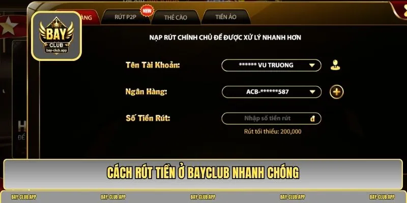 rút tiền bayclub